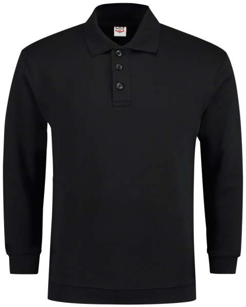 TRICORP-Sweatshirt Polokragen und Bund, Basic Fit, Langarm, 280 g/m, black
