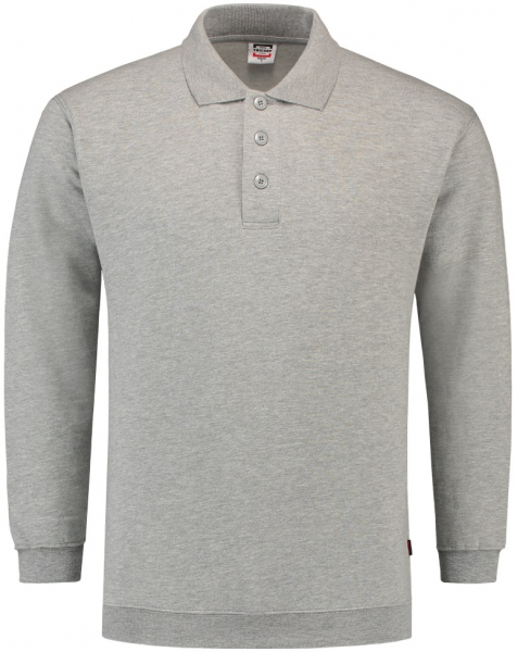 TRICORP-Sweatshirt Polokragen und Bund, Basic Fit, Langarm, 280 g/m, grau meliert