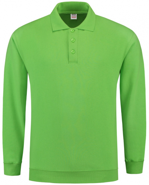 TRICORP-Sweatshirt Polokragen und Bund, Basic Fit, Langarm, 280 g/m, lime