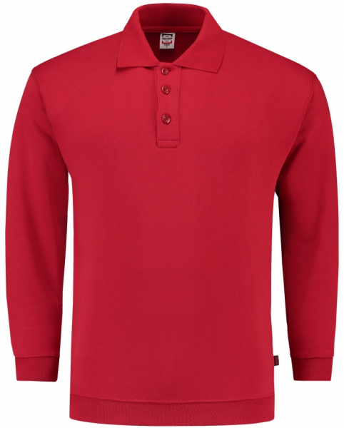 TRICORP-Sweatshirt Polokragen und Bund, Basic Fit, Langarm, 280 g/m, red