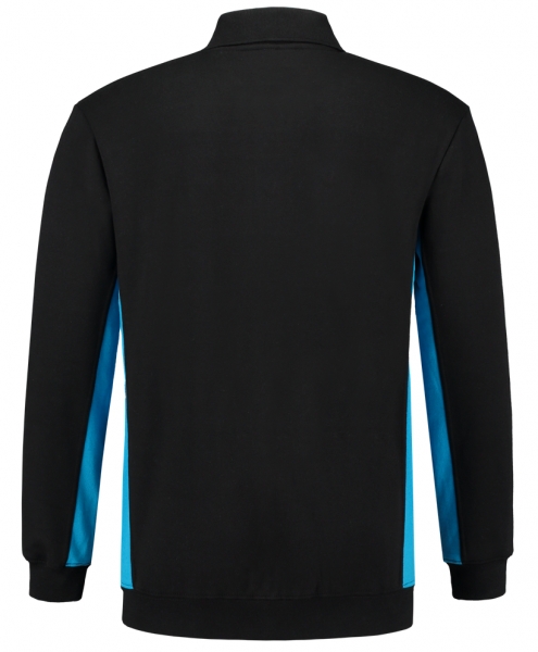 TRICORP-Polosweater, mit Brusttasche, Bicolor, 280 g/m, black-turquoise