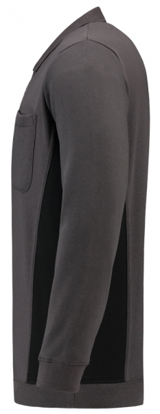 TRICORP-Polosweater, mit Brusttasche, Bicolor, 280 g/m, darkgrey-black