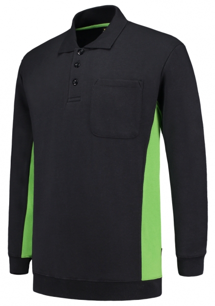 TRICORP-Polosweater, mit Brusttasche, Bicolor, 280 g/m, navy-lime