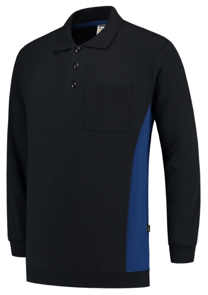 TRICORP-Polosweater, mit Brusttasche, Bicolor, 280 g/m, navy-royalblue