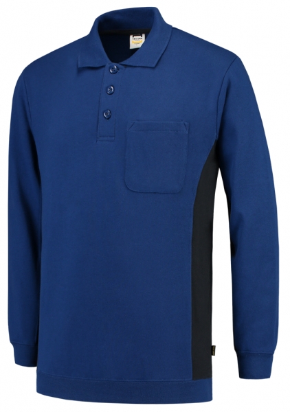 TRICORP-Polosweater, mit Brusttasche, Bicolor, 280 g/m, royalblue-navy