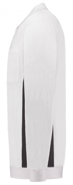 TRICORP-Polosweater, mit Brusttasche, Bicolor, 280 g/m, white-darkgrey
