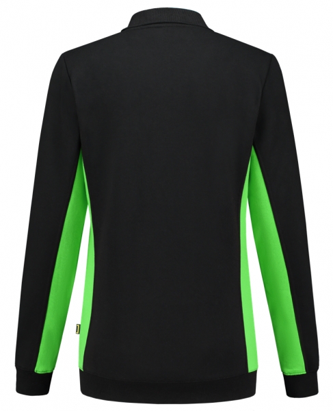 TRICORP-Damen-Sweatshirt mit Polokragen, 280 g/m, black-lime