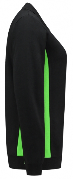 TRICORP-Damen-Sweatshirt mit Polokragen, 280 g/m, black-lime