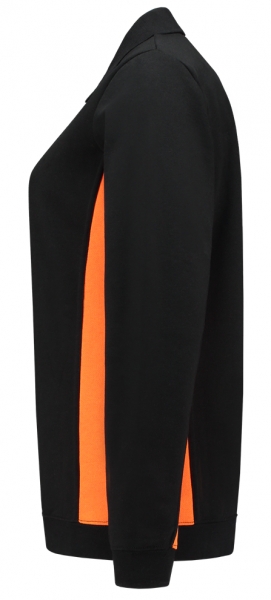 TRICORP-Damen-Sweatshirt mit Polokragen, 280 g/m, black-orange