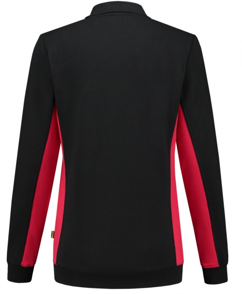 TRICORP-Damen-Sweatshirt mit Polokragen, 280 g/m, black-red