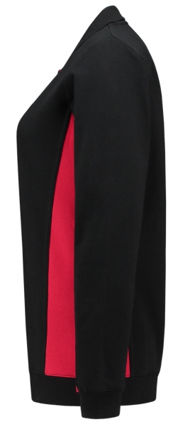 TRICORP-Damen-Sweatshirt mit Polokragen, 280 g/m, black-red