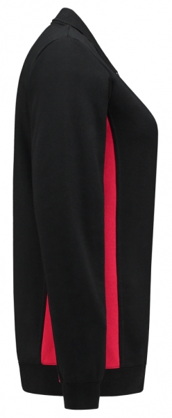 TRICORP-Damen-Sweatshirt mit Polokragen, 280 g/m, black-red