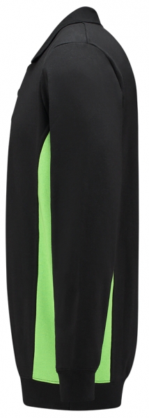 TRICORP-Sweatshirt mit Polokragen, 280 g/m, black-lime