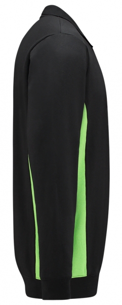 TRICORP-Sweatshirt mit Polokragen, 280 g/m, black-lime