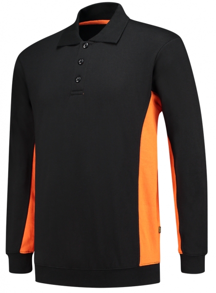 TRICORP-Sweatshirt mit Polokragen, 280 g/m, black-orange