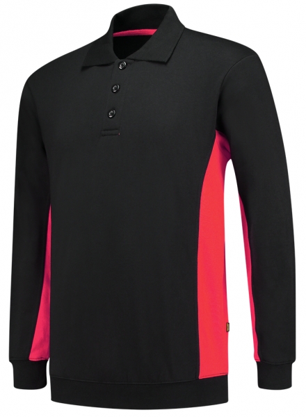 TRICORP-Sweatshirt mit Polokragen, 280 g/m, black-red