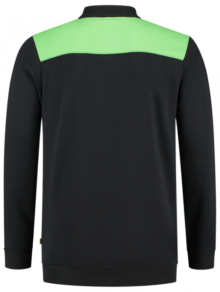 TRICORP-Sweatshirt Polokragen Bicolor, Basic Fit, 280 g/m, black-lime