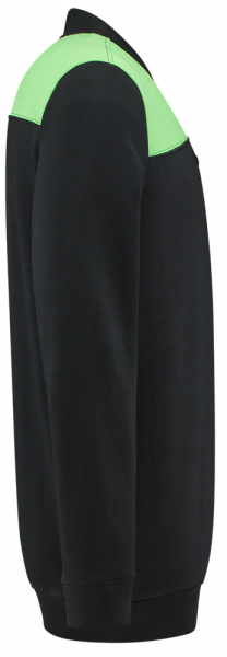 TRICORP-Sweatshirt Polokragen Bicolor, Basic Fit, 280 g/m, black-lime