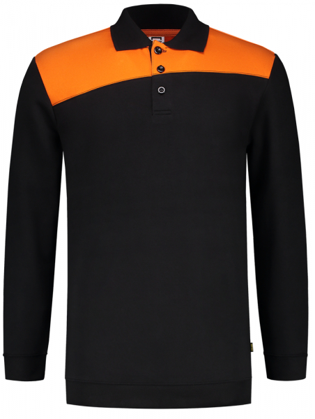 TRICORP-Sweatshirt Polokragen Bicolor, Basic Fit, 280 g/m, black-orange