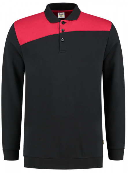 TRICORP-Sweatshirt Polokragen Bicolor, Basic Fit, 280 g/m, black-red