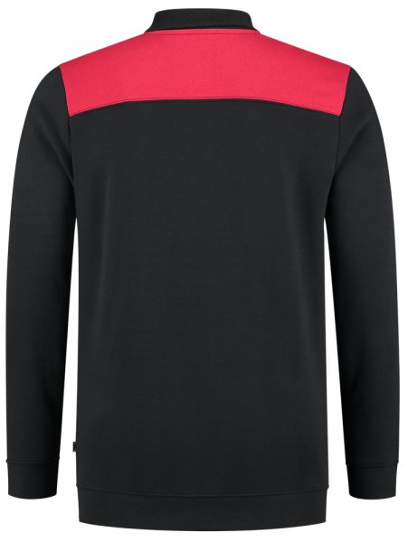 TRICORP-Sweatshirt Polokragen Bicolor, Basic Fit, 280 g/m, black-red