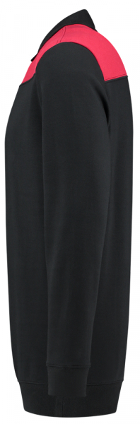 TRICORP-Sweatshirt Polokragen Bicolor, Basic Fit, 280 g/m, black-red