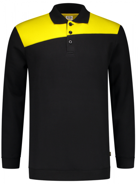 TRICORP-Sweatshirt Polokragen Bicolor, Basic Fit, 280 g/m, black-yellow