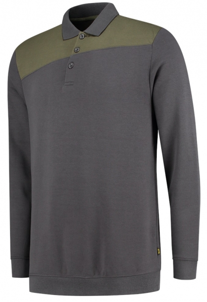 TRICORP-Sweatshirt Polokragen Bicolor, Basic Fit, 280 g/m, darkgrey-army