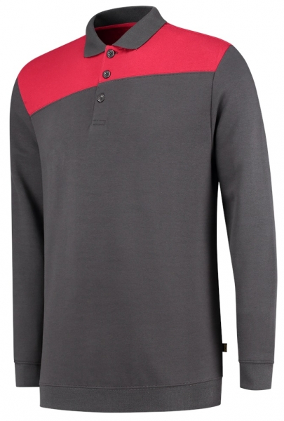 TRICORP-Sweatshirt Polokragen Bicolor, Basic Fit, 280 g/m, darkgrey-red