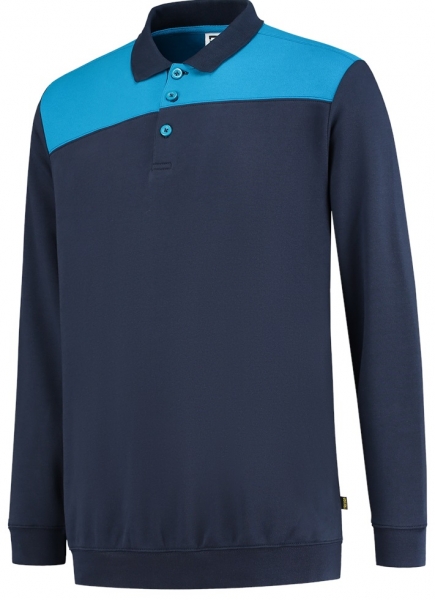 TRICORP-Sweatshirt Polokragen Bicolor, Basic Fit, 280 g/m, ink-turquoise