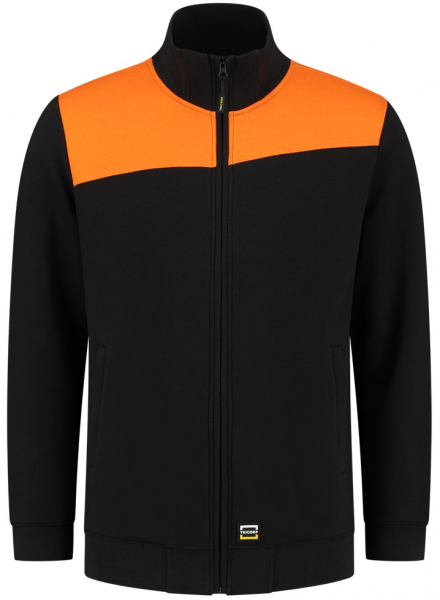 TRICORP-Sweatjacke Bicolor Quernaht, black/orange