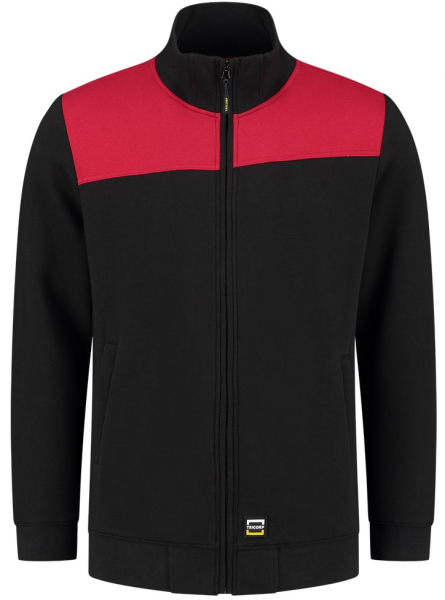 TRICORP-Sweatjacke Bicolor Quernaht, black/red