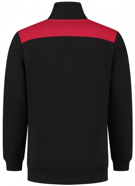 TRICORP-Sweatjacke Bicolor Quernaht, black/red