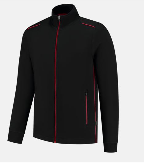 TRICORP-Sweatjacke Accent, black/red