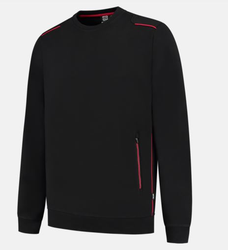 TRICORP-Sweatshirt Accent, black/red
