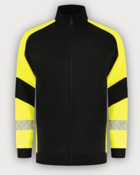 Tricorp Warnschutz Sweatjacke Reflective Redefined, Black-Fluor Yellow