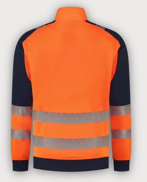 Tricorp 1/4 Zip Sweatshirt High Vis Redefined Industriell Waschbar, Fluor Orange-Ink