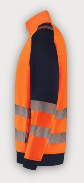 Tricorp 1/4 Zip Sweatshirt High Vis Redefined Industriell Waschbar, Fluor Orange-Ink