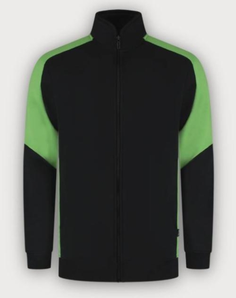 Tricorp Sweatjacke Bicolor Redefined, Black-Lime