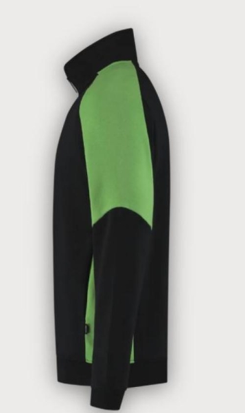 Tricorp Sweatjacke Bicolor Redefined, Black-Lime