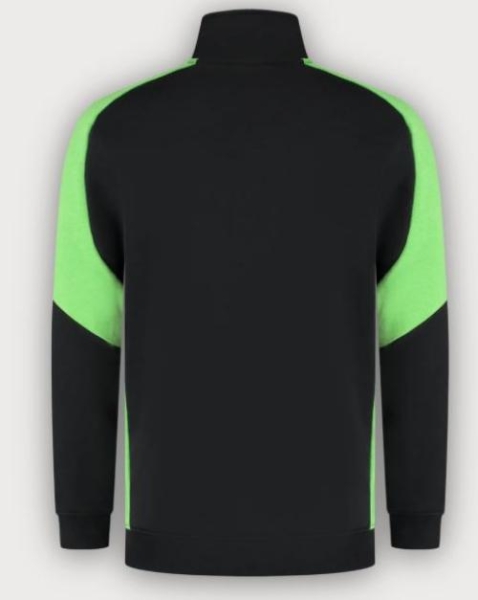 Tricorp 1/4 Zip Sweatshirt Bicolor Redefined, Black-Lime