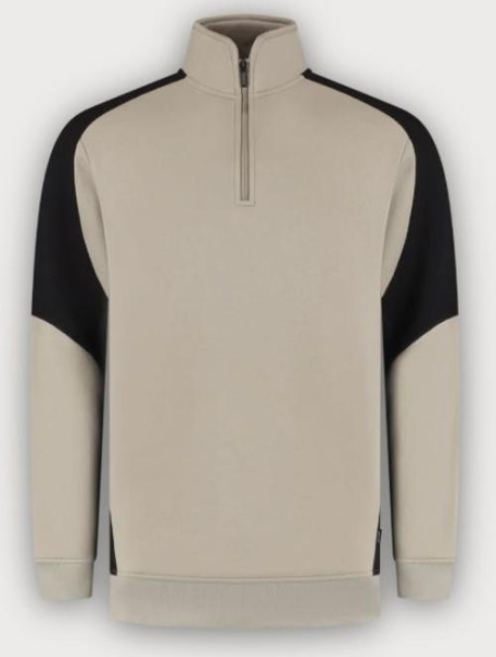 Tricorp 1/4 Zip Sweatshirt Bicolor Redefined, Sand-Black