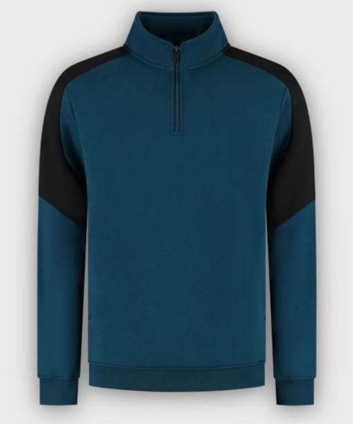 Tricorp 1/4 Zip Sweatshirt Bicolor Redefined, Teal-Black