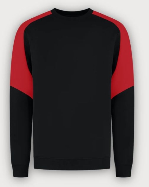 Tricorp Sweatshirt Bicolor Redefined, Black-Brightred