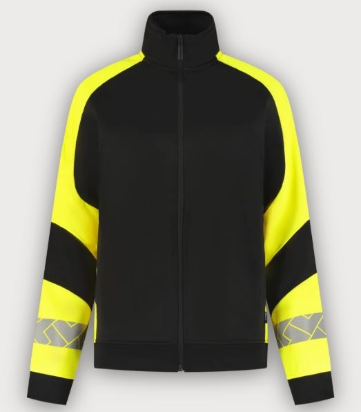 Tricorp Warnschutz Sweatjacke Reflective Redefined Damen, Black-Fluor Yellow