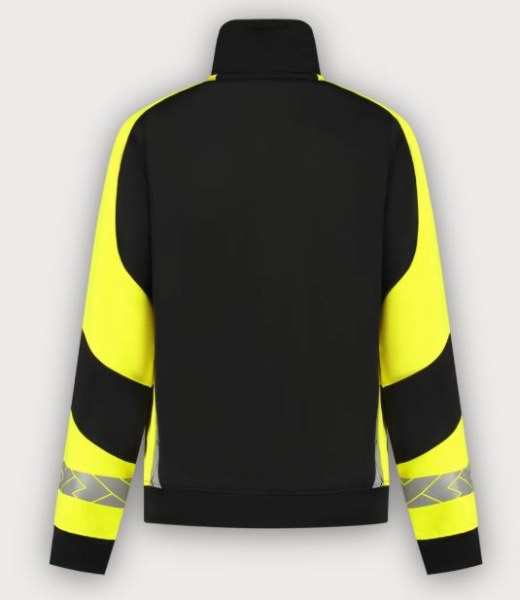 Tricorp Warnschutz Sweatjacke Reflective Redefined Damen, Black-Fluor Yellow