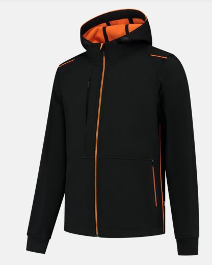 TRICORP-Softshelljacke mit Kapuze, Accent, black/orange