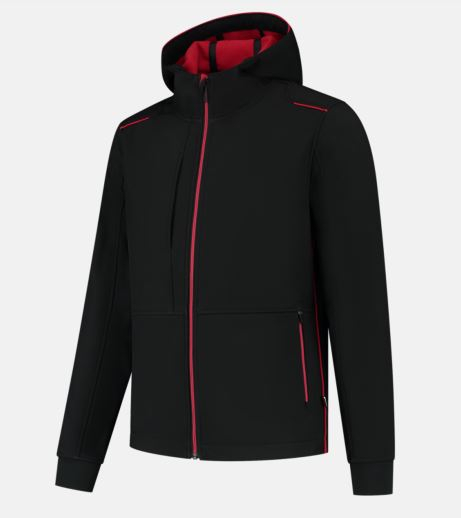 TRICORP-Softshelljacke mit Kapuze, Accent, black/red