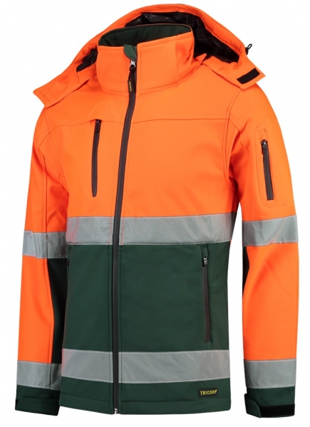 TRICORP-Softshelljacke EN ISO 20471 Bicolor, Basic Fit, 300 g/m, fluor orange-green