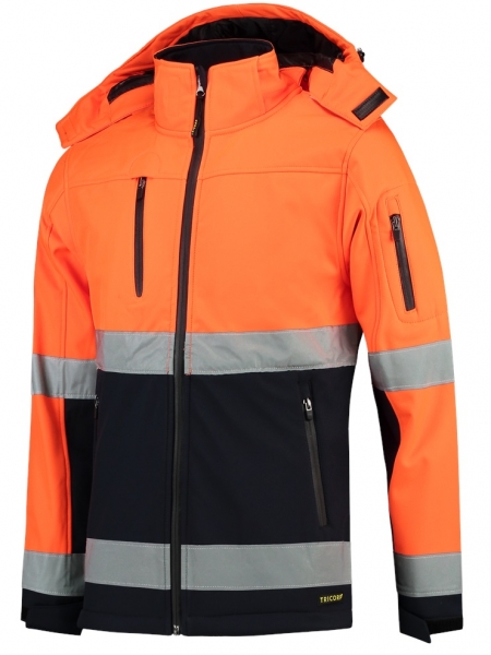 TRICORP-Softshelljacke EN ISO 20471 Bicolor, Basic Fit, 300 g/m, fluor orange-navy